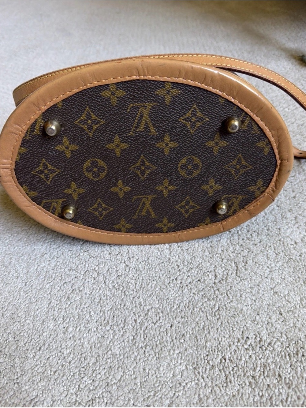 Vintage Louis Vuitton Brown Monogram Bucket Bag with Pouch - Picture 2 of 7